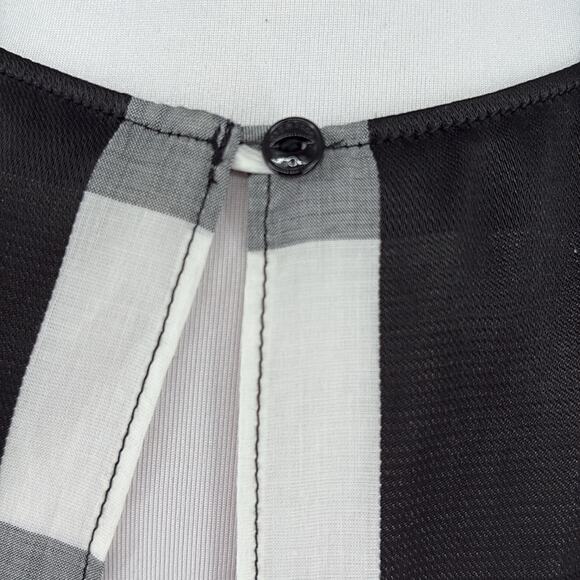 Rag & Bone Women’s Collingwood Black White Plaid Cold Shoulder Twist Front M - Picture 8 of 14